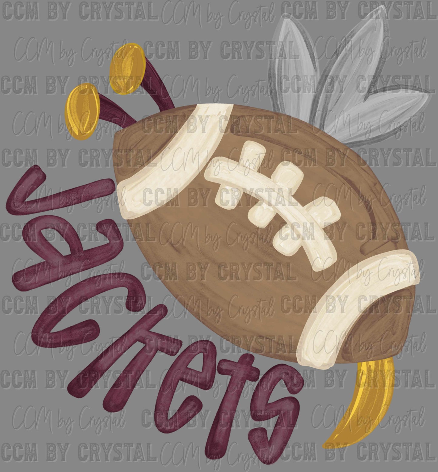 Jackets Football Yellow Purple Sports Mascot Ready to Press Transfer DTF Transfer Sublimation Transfer