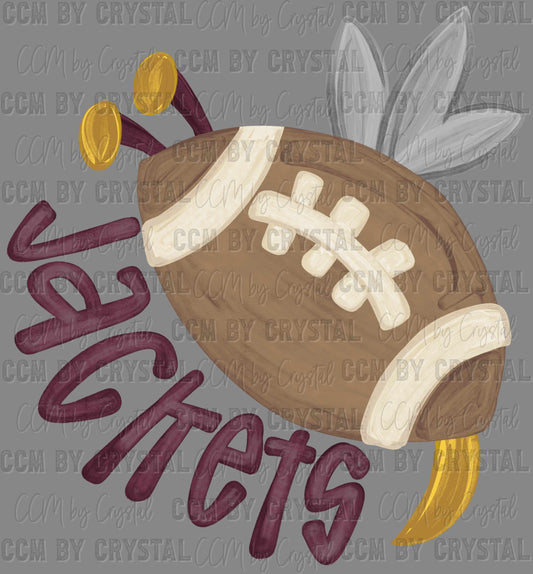 Jackets Football Yellow Purple Sports Mascot Ready to Press Transfer DTF Transfer Sublimation Transfer