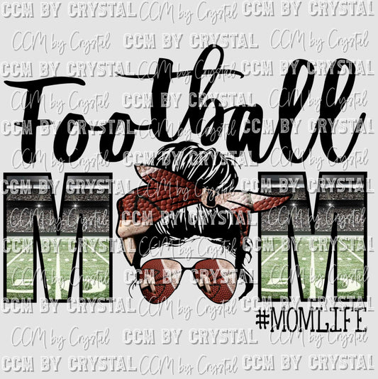 Football Mom Messy Bun Ready to Press Transfer
