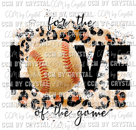 For the Love of the Game Baseball Background Ready to Press Transfer
