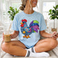 Faux Frayed Rooster DTF Transfer Sublimation Transfer