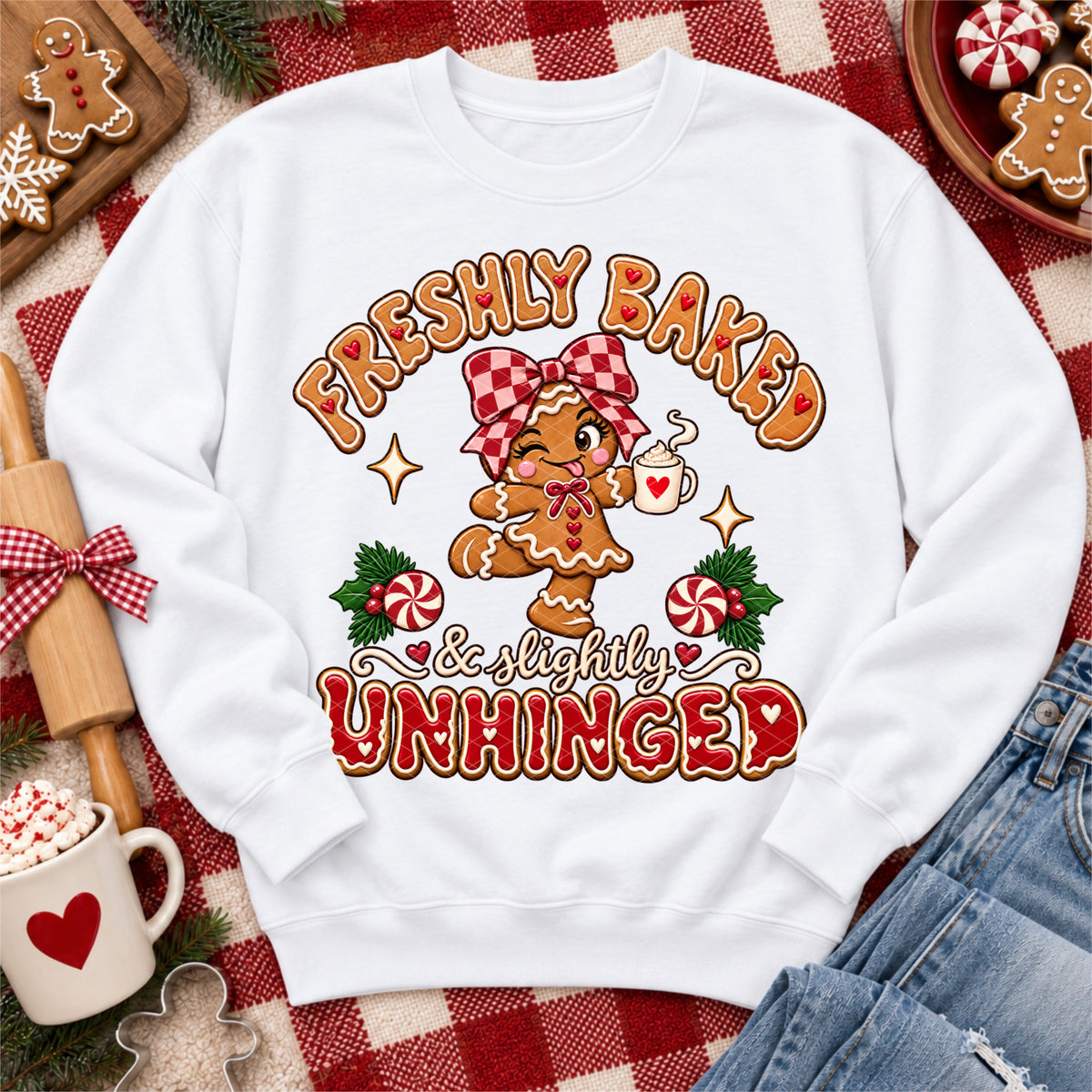 Unhinged Gingerbread Christmas Ready to Press DTF Transfers Sublimation Transfers