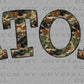 Gators Camo Faux Glitter Mascot Ready to Press Transfer DTF Transfer Sublimation Transfer