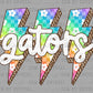Gators Floral Lightning Bolts Mascot Ready to Press Transfer DTF Transfer Sublimation Transfer