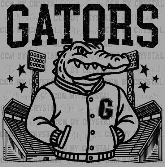 Letterman Gators Mascot Ready to Press Transfer DTF Transfer Sublimation Transfer