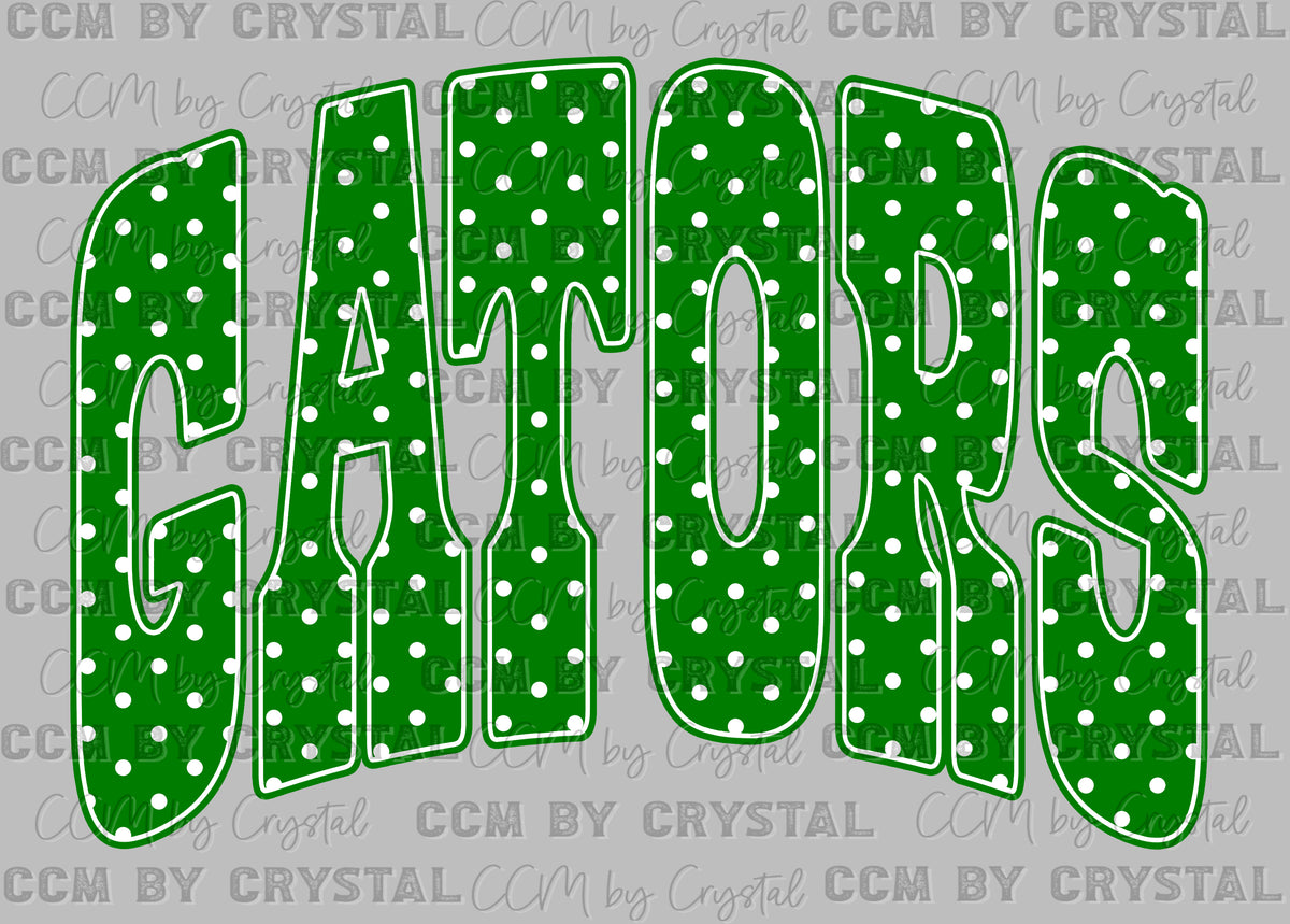 Gators Green Dots Ready to Press DTF Transfers Sublimation Transfers