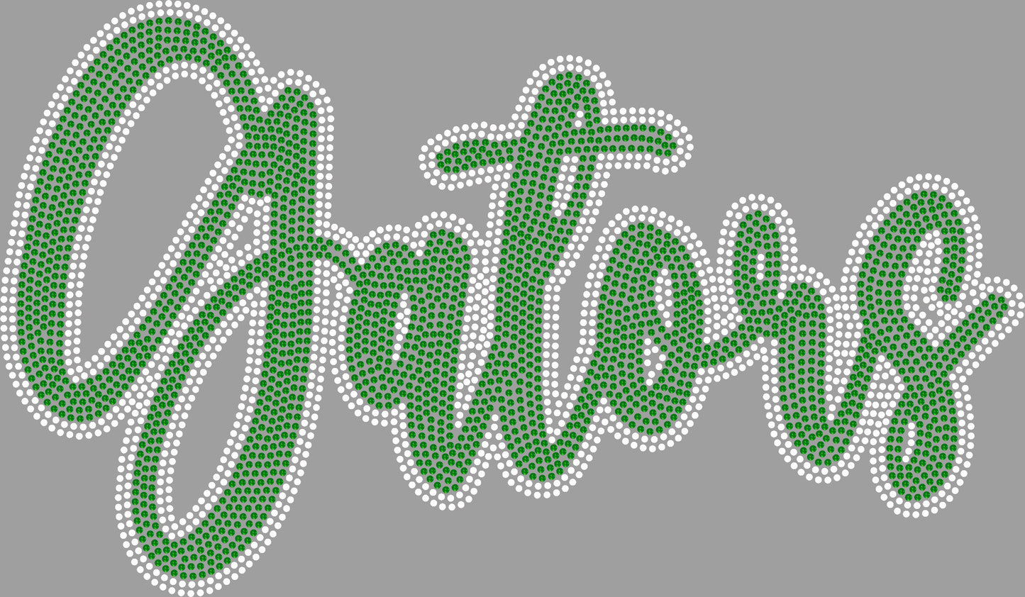 gATORS 2-Color Approximately 11" wide Spangle Transfer