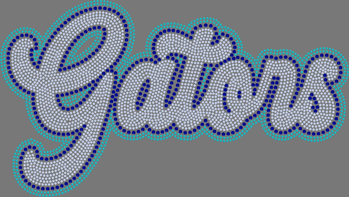 Gators Gator head Approximately 11" wide 3 Color Spangle Transfer (Copy)