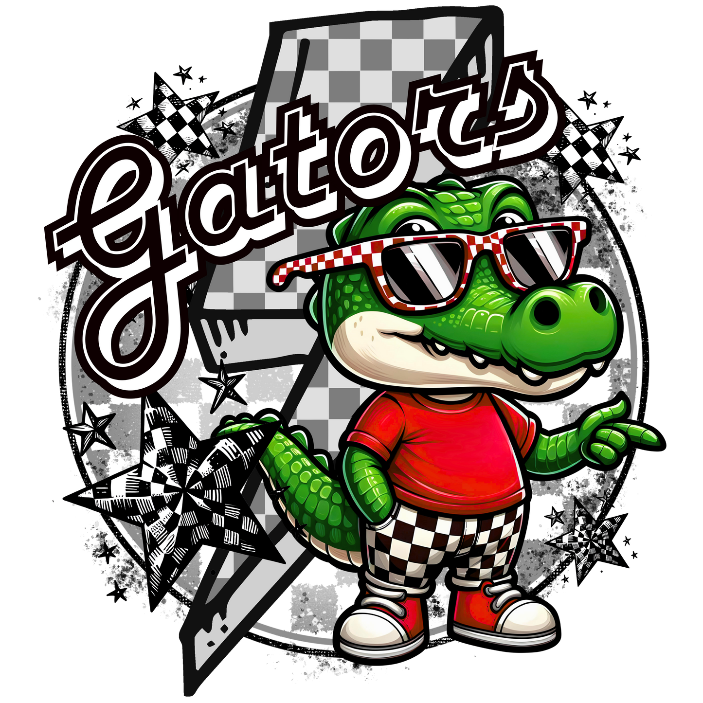Gators Red Mascot Ready to Press Transfer DTF Transfer Sublimation Transfer