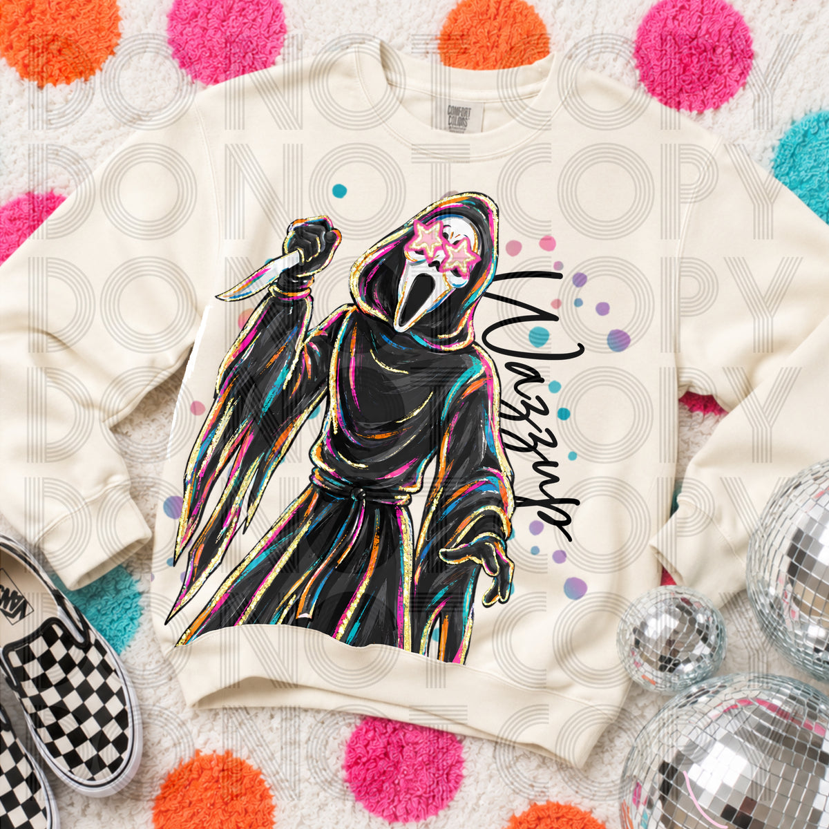 Horror Hooded Black Robe Girly Stars Halloween T Shirt, Long Sleeve, Sweatshirt