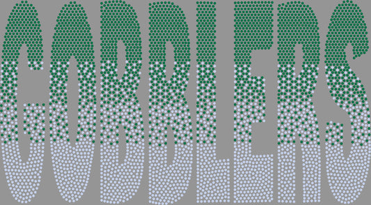 Gobblers Ombre 2-Color Approximately 11" wide Spangle Transfer