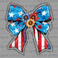 USA Patriotic Sunflowers Bow 4th of July Ready to Press Transfer DTF Transfer Sublimation Transfer