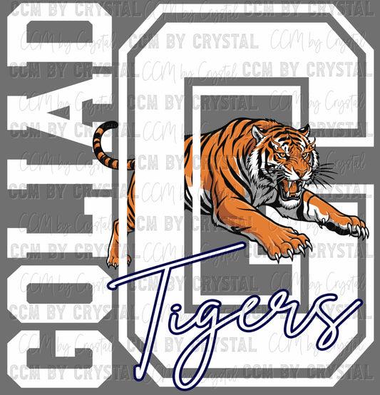 G Goliad Tigers Ready to Press Instant Peel DTF Transfers