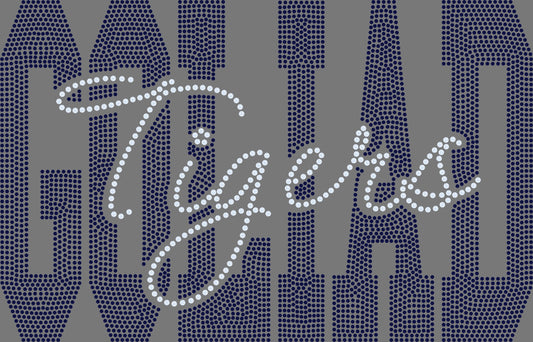 Custom 2 Words  2-Color Approximately 11" wide Spangle Transfer