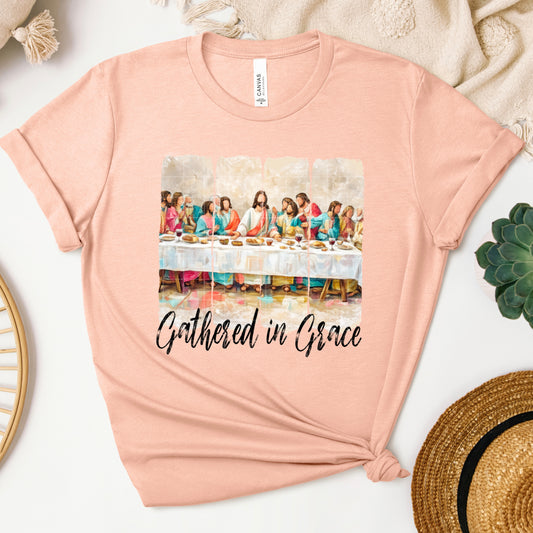 Gathered in Grace Last Supper Faith God Ready to Press Instant Peel DTF Transfers Sublimation Transfers