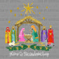 Glory to the Newborn King Manger Christianity Faux Glitter Ready to Press Transfer DTF Transfer Sublimation Transfer