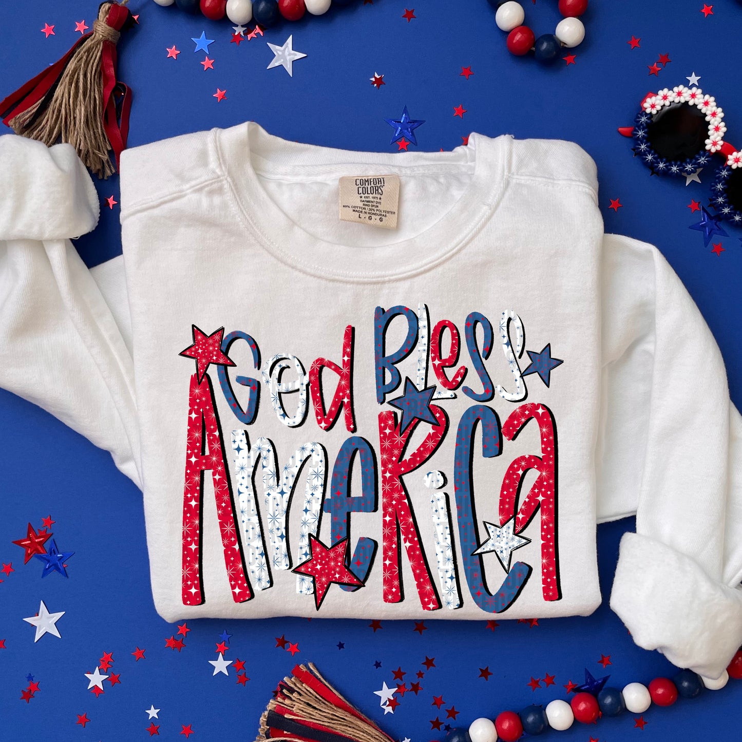God Bless America USA 4th of July Ready to Press Transfer DTF Transfer Sublimation Transfer