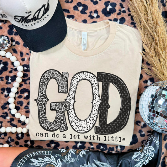 God Can Do a Lot with Little Ready to Press Instant Peel DTF Transfers Sublimation Transfers