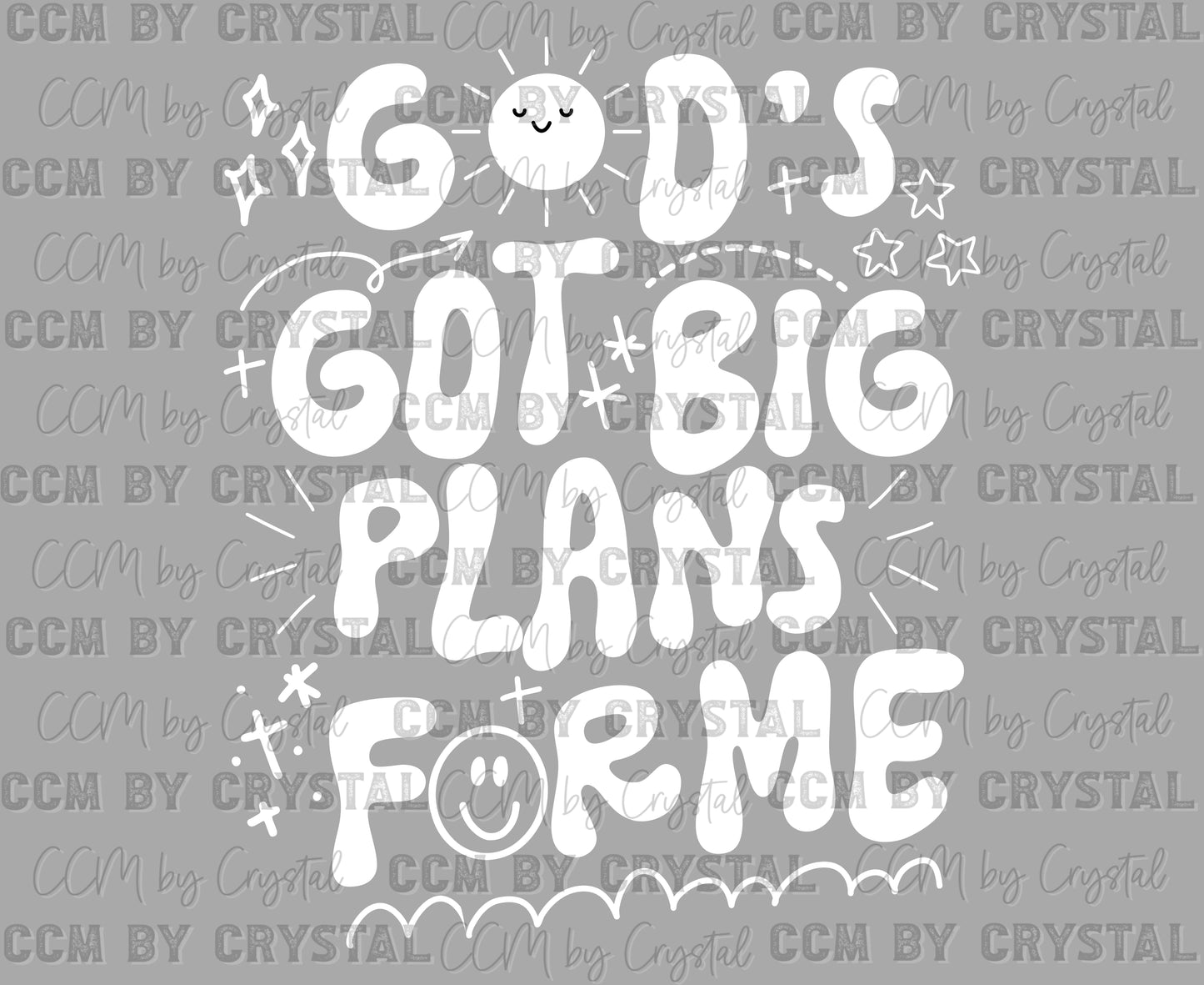 God's Got Big Plans for Me Crosses Christianity Sun Ready to Press Transfer DTF Transfer