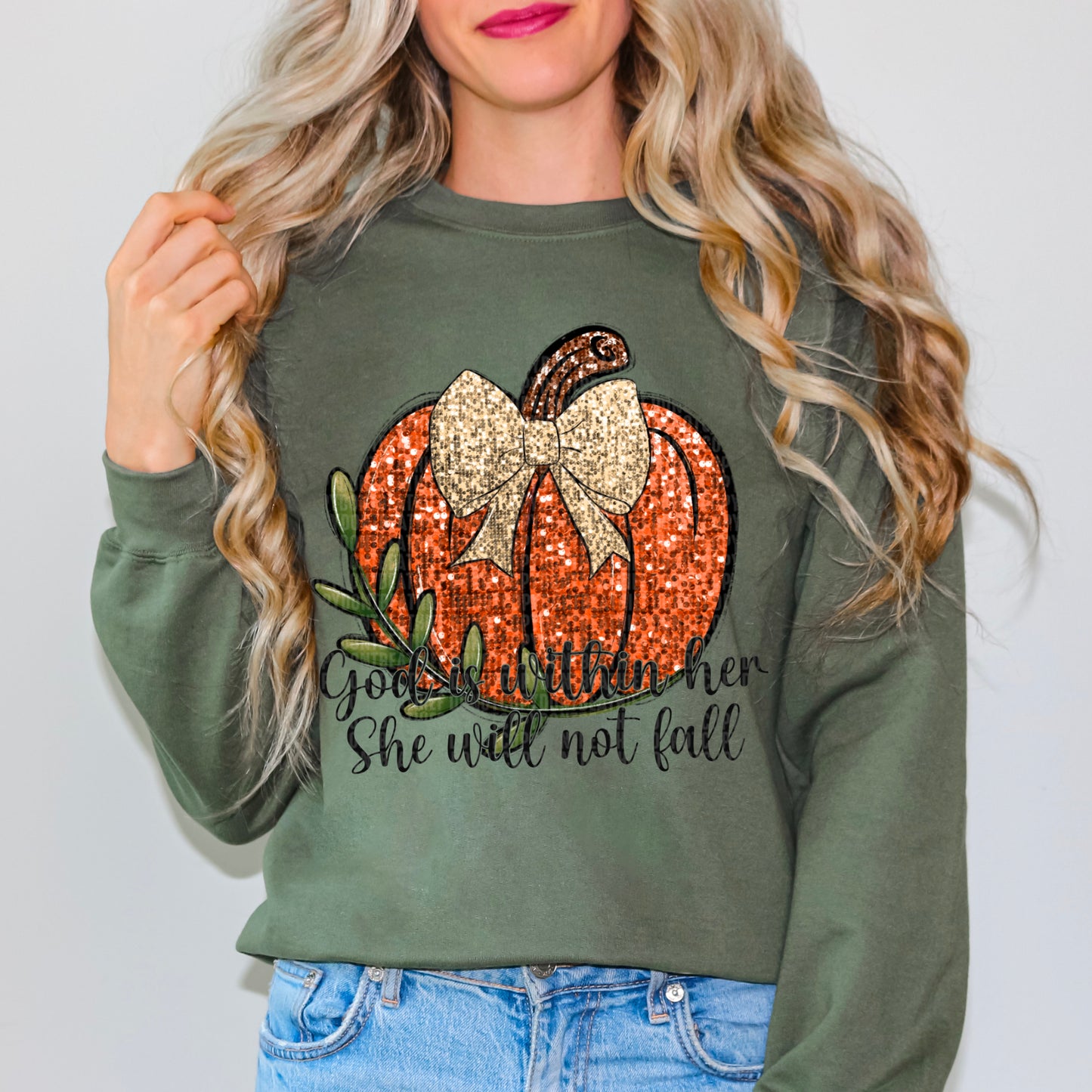 God is Within Her Fall Pumpkin Ready to Press DTF Transfer Sublimation Transfer
