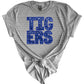 Goliad Tigers Blue Stacked Gildan Softstyle T-Shirt