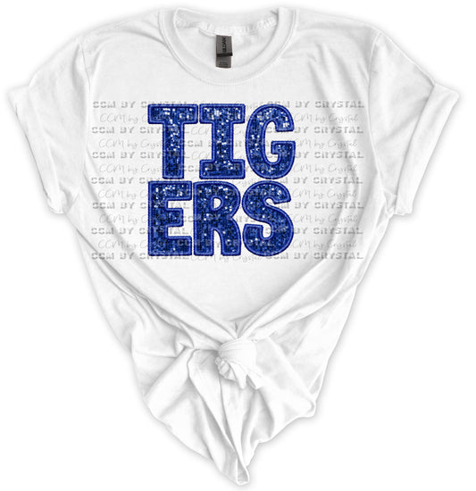 Goliad Tigers Blue Stacked Gildan Softstyle T-Shirt