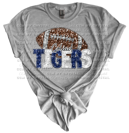 Goliad Tigers Football Print Gildan Softstyle T-Shirt