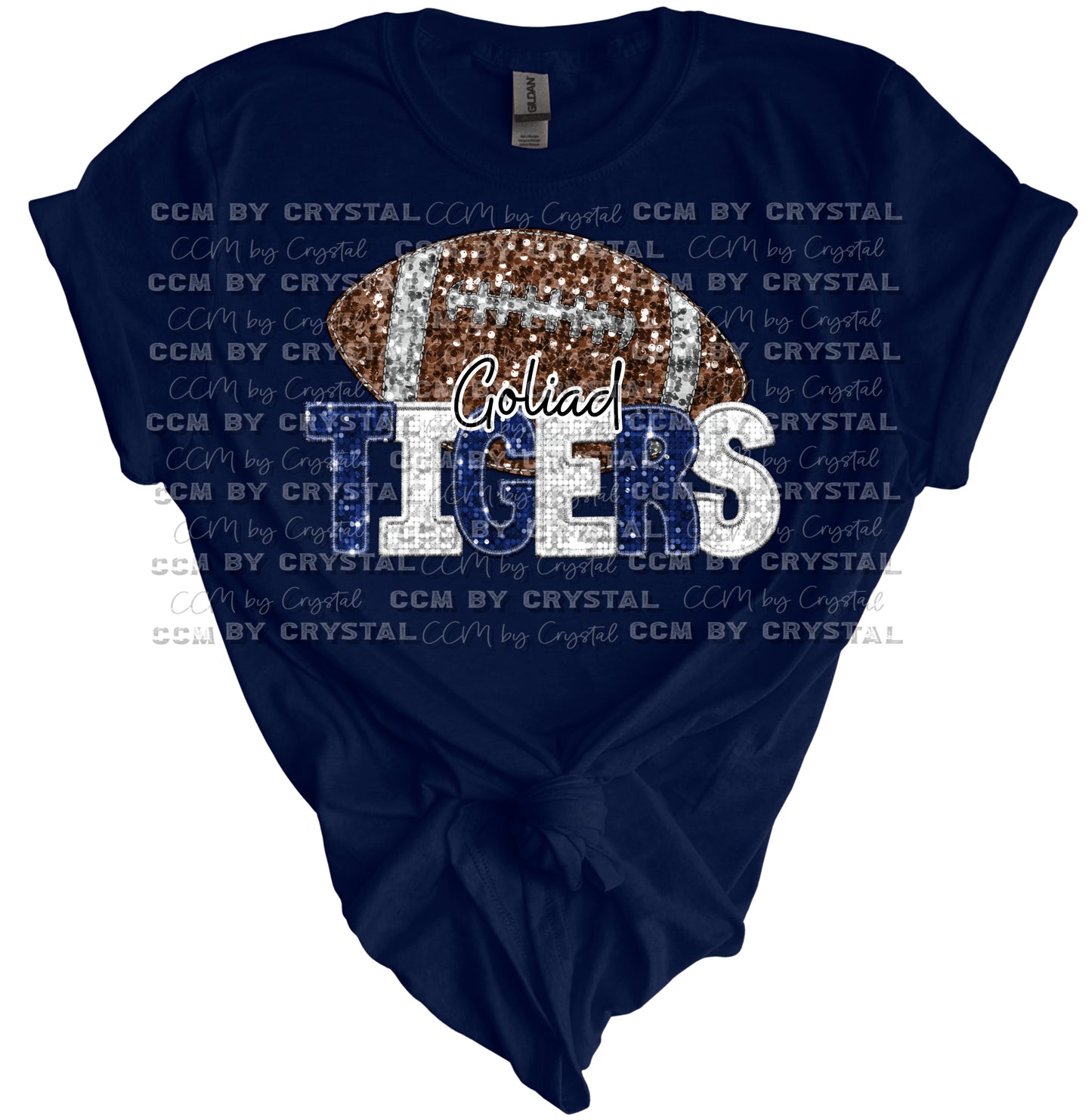 Goliad Tigers Football Print Gildan Softstyle T-Shirt