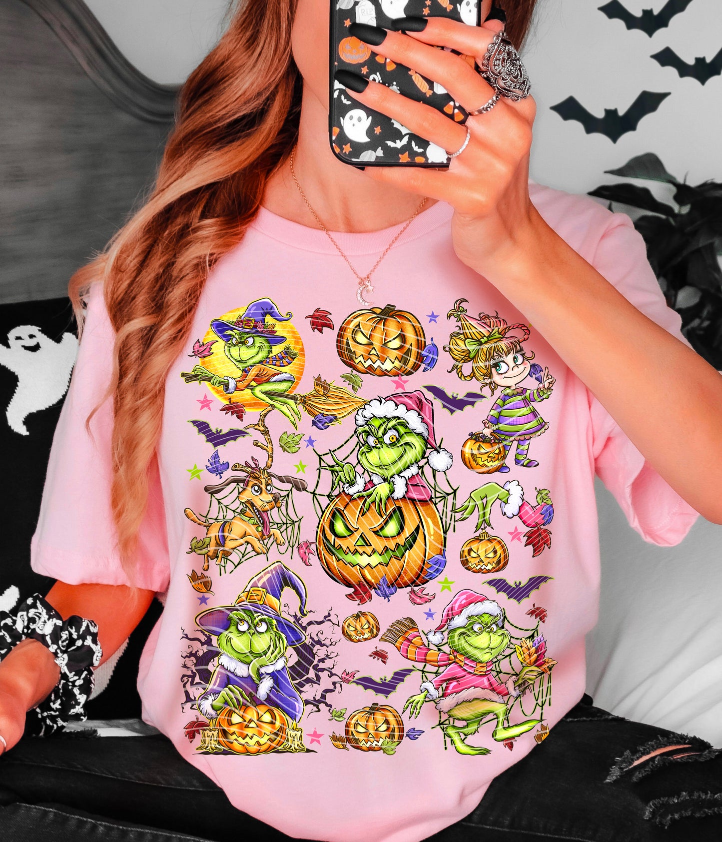 Spooky Green Guy Christmas Halloween Ready to Press Transfer DTF Transfer Sublimation Transfer