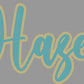 Hazel 2-Color Approximately 11" wide Spangle Transfer