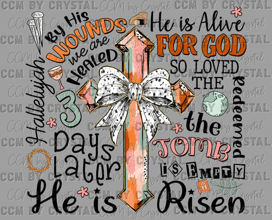 He is Risen Jesus Faith Christian Jesus Ready to Press Transfer DTF Transfer Sublimation Transfer