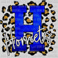 Blue H Hornets with Gold Leopard Background Mascot PNG Digital File ONLY