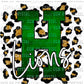 Hornets H Green Gold Leopard Ready To Press Transfer