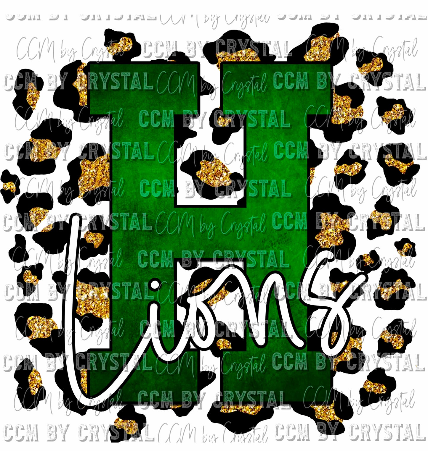 Hornets H Green Gold Leopard Ready To Press Transfer