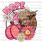 HOPE Cancer Awareness Cow Pink Ready to Press Transfer
