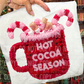 Hot Cocoa Season Christmas Faux Fake Yarn and Sequin Ready to Press Transfer DTF Transfer Sublimation Transfer