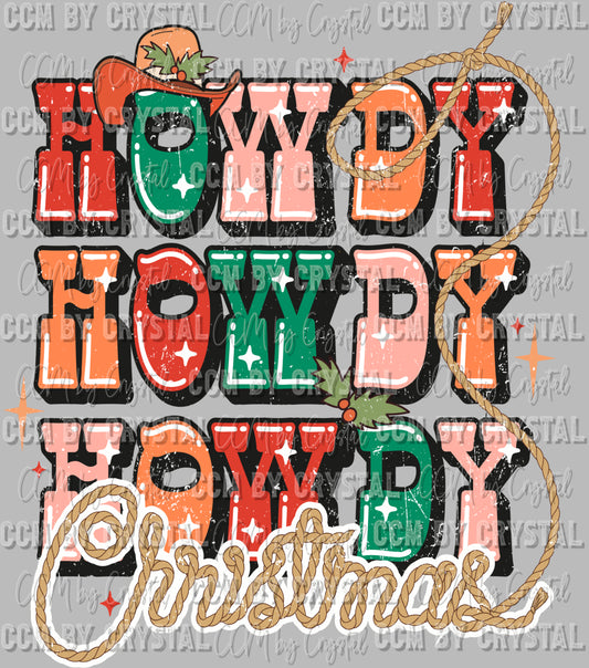 Howdy Christmas Ready To Press Transfer DTF Sublimation