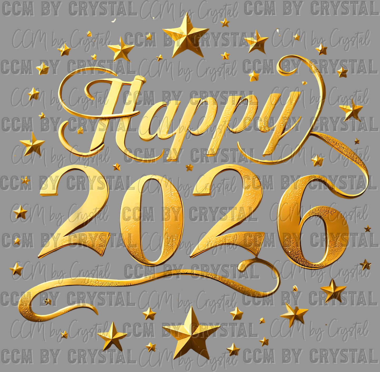 Happy 2026 New Years Ready to Press Transfer DTF Transfer Sublimation Transfer