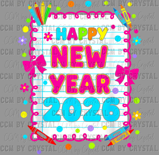Happy New Year 2026 Ready to Press Transfer DTF Transfer Sublimation Transfer