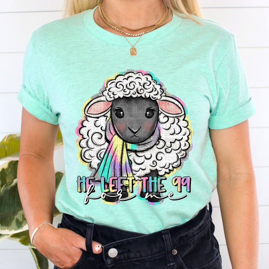 He Left the 99 for Me Lamb Easter Ready to Press Transfer DTF Transfer Sublimation Transfer