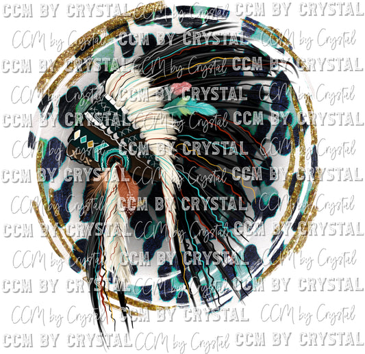 Headdress Cowhide Print Ready to Press Transfer