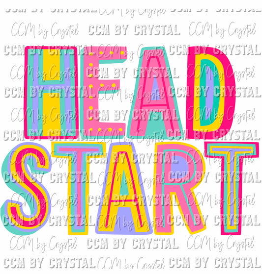 Head Start Colorful Print Ready To Press Transfer