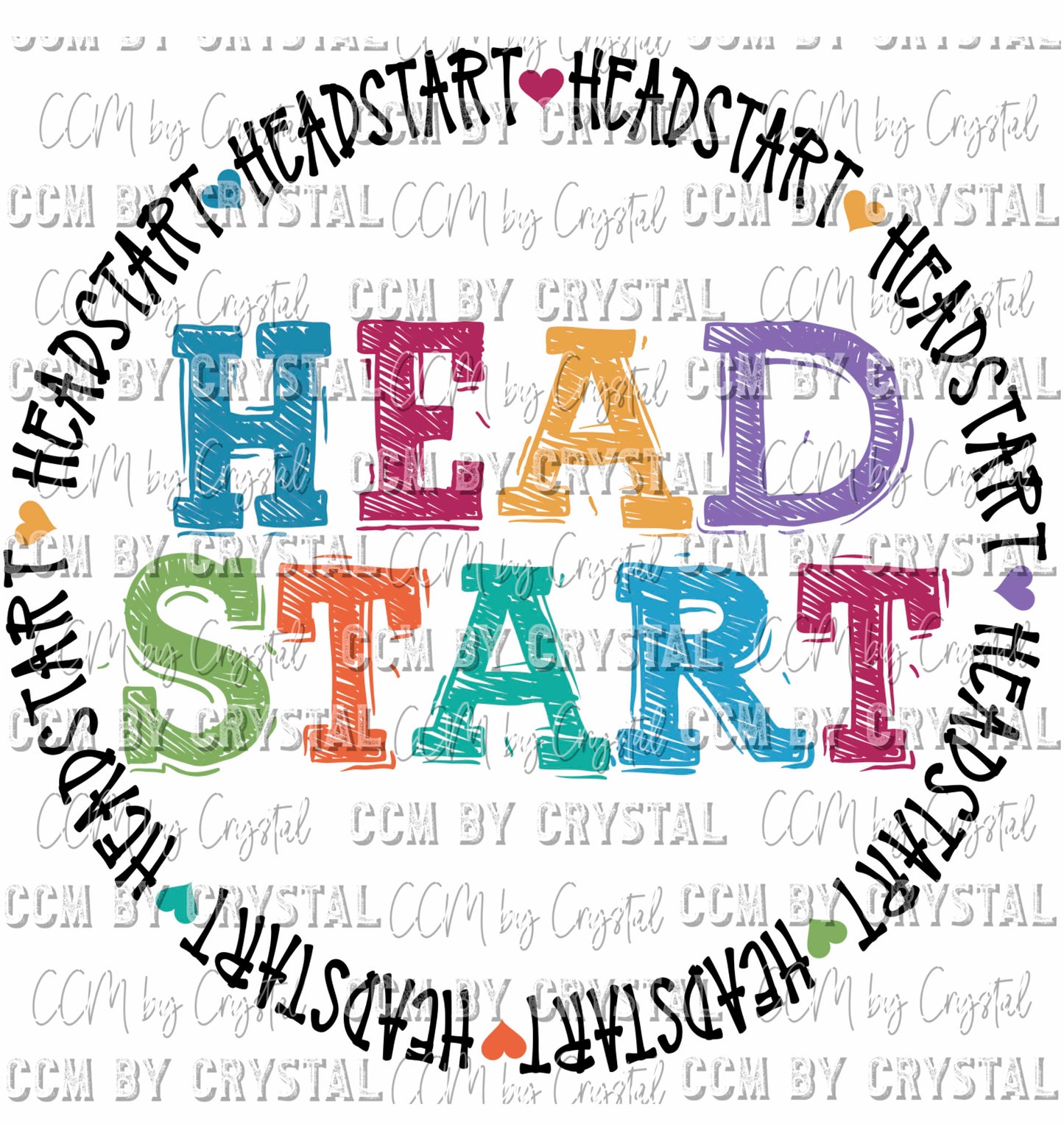 Head Start Circle Print Ready To Press Transfer