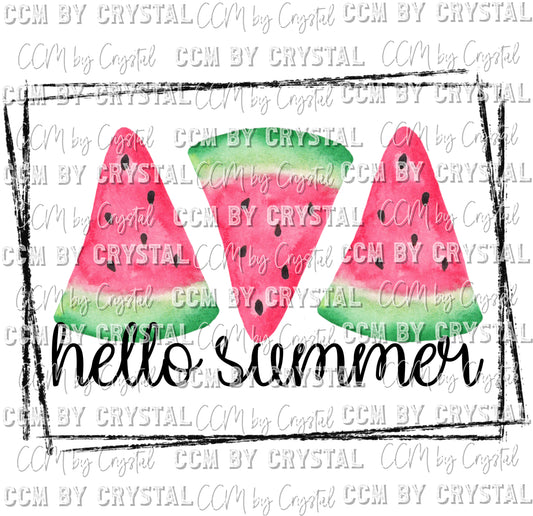 Hello Summer Watermelon Ready to Press Transfer