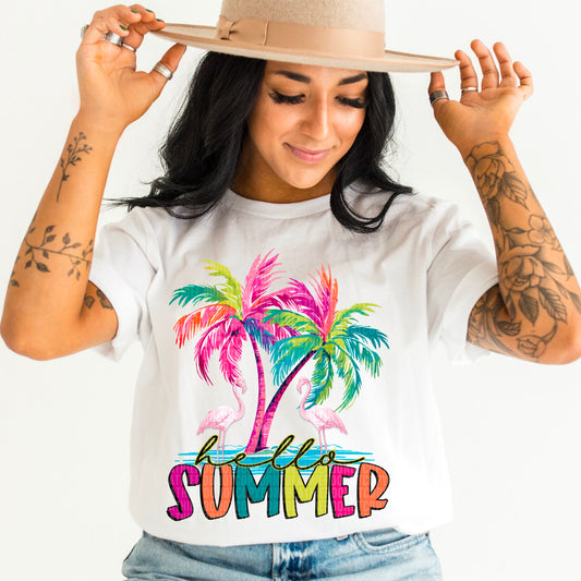 Hello Summer Summertime Ready to Press Transfer