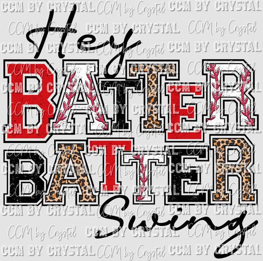 Hey Batter Batter Swing Baseball Ready to Press Transfer
