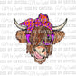 Highland Cow with Glasses Ready to Press Transfer