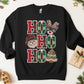 Ho Ho Ho Christmas Fake Faux Embroidery Ready to Press Transfer Instant Peel DTF Transfer