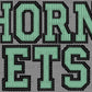 Hornets Faux Embroidery Green Black Sports Mascot Ready to Press Transfer DTF Transfer Sublimation Transfer