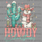 Howdy Christmas Western Snowman Cactus Ready to Press Transfer DTF Transfer Sublimation Transfer